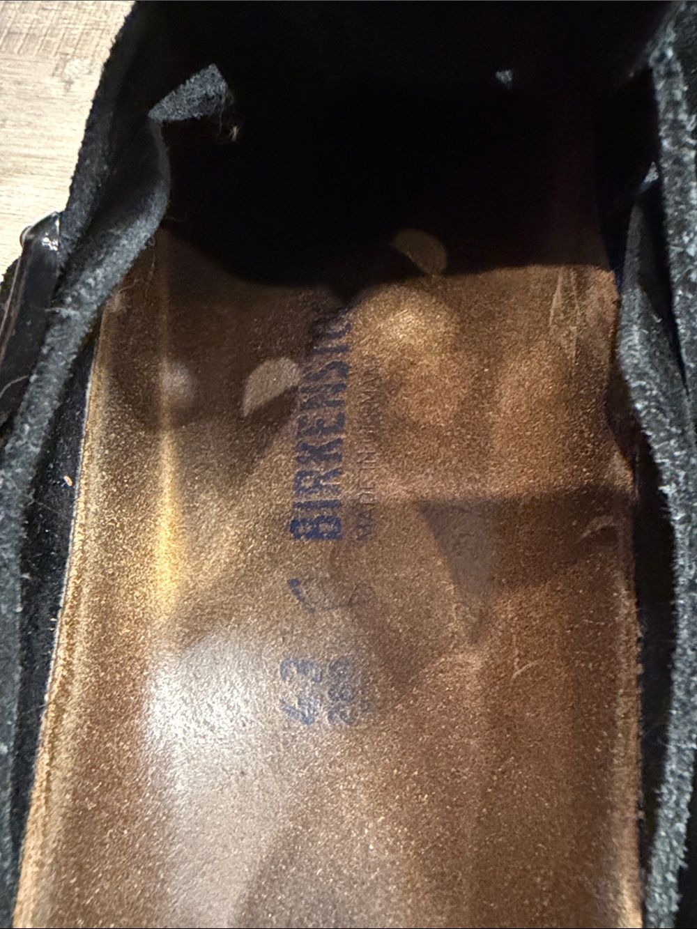 Birkenstock Boston suede clog mule slip on  size EU 43/US men’s 10 black - Picture 5 of 7